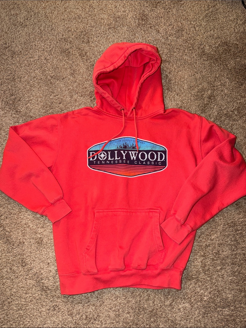 Dollywood Tennessee Classic Hoodie Retro Prairie Mountain Coral size Small